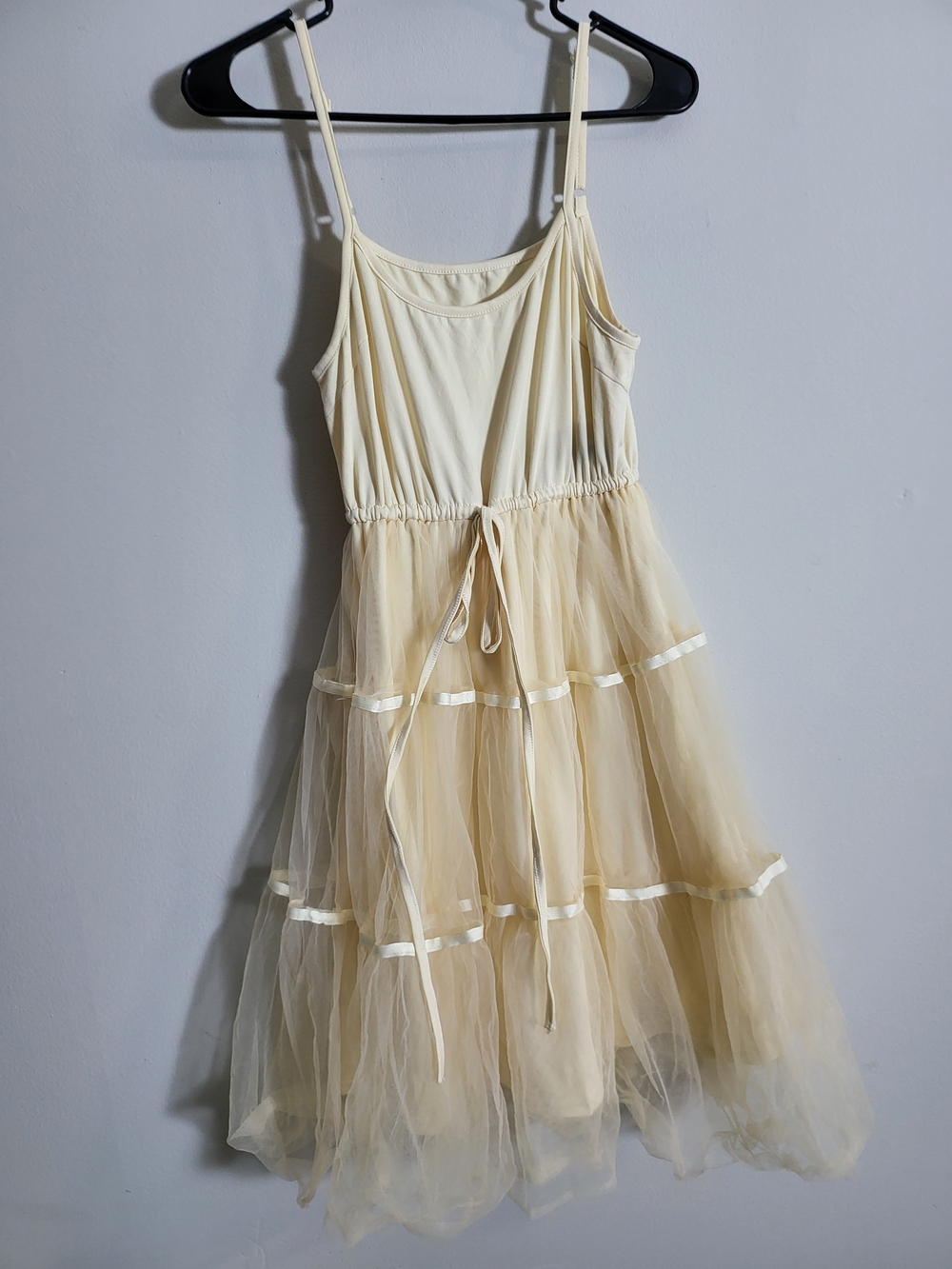 Elegant Cream Tulle Tiered Dress for Girls